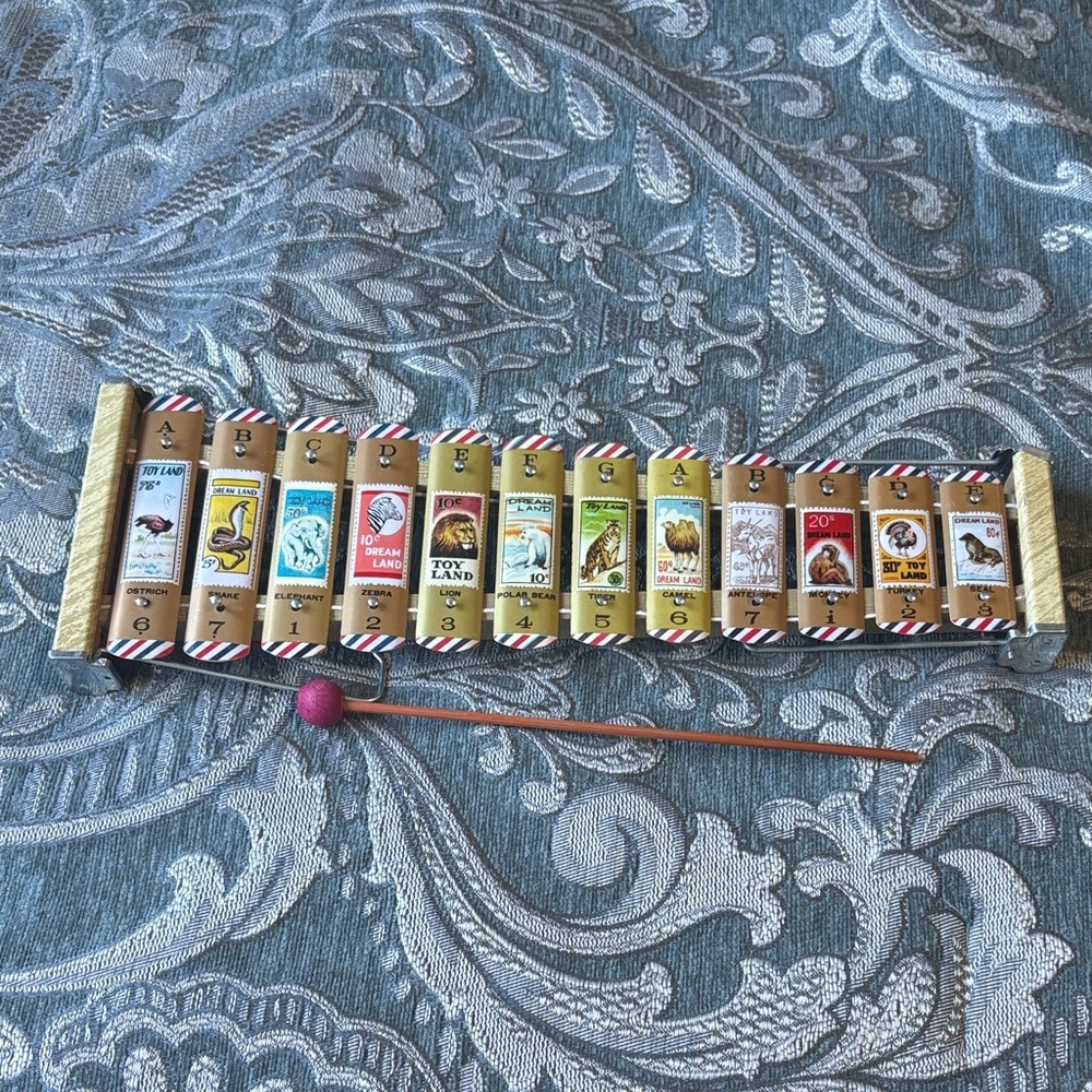 Vintage Animal Xylophone - Diamond Metallic Toy-Made in Japan